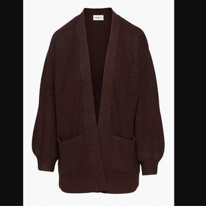 Wilfred Free Unwind Open Front Cardigan in Rich Mocha Brown Size M